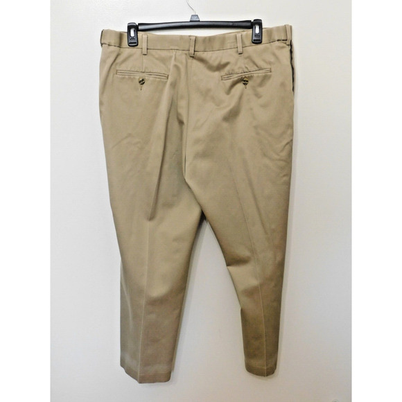 1- Perry Ellis Portfolio Tan Flex Flat Front Pants Size 40x29 - Picture 2 of 2